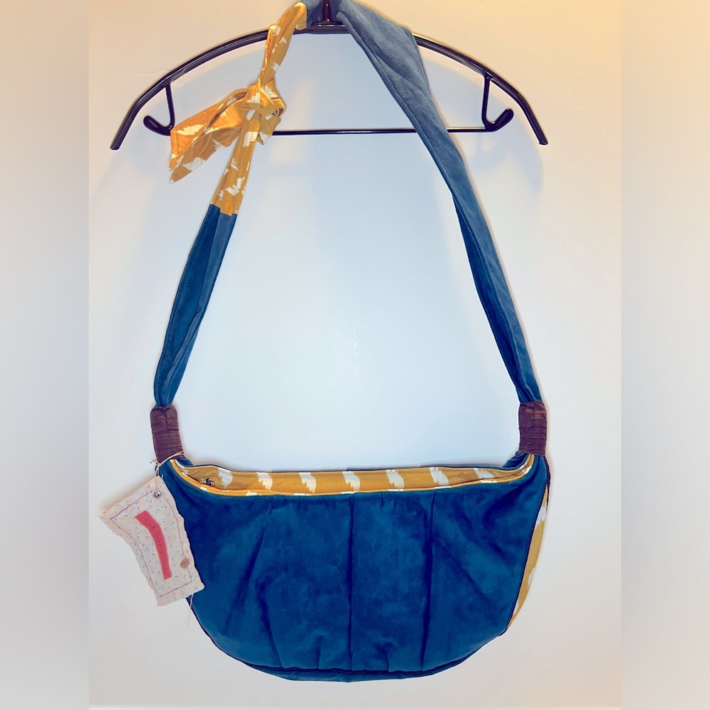 La Vie Devant Soie Boho Peacock Blue  Tote Shoulder Bag 13” Purse
